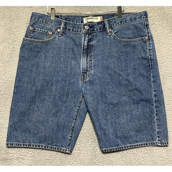 Levi's 505 Mens Denim Blue Jeans Shorts Size 38 Mid-Rise 10" Inseam Jorts - Picture 1 of 9